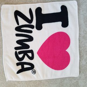 I love Zumba Micro Fiber Hand Towel w pink heart, new